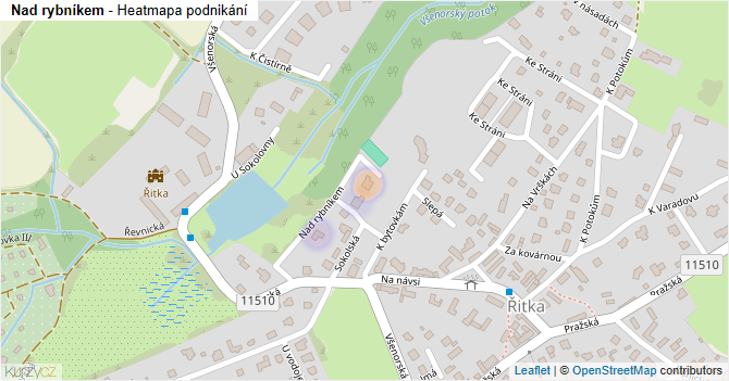 Nad rybníkem - mapa podnikání