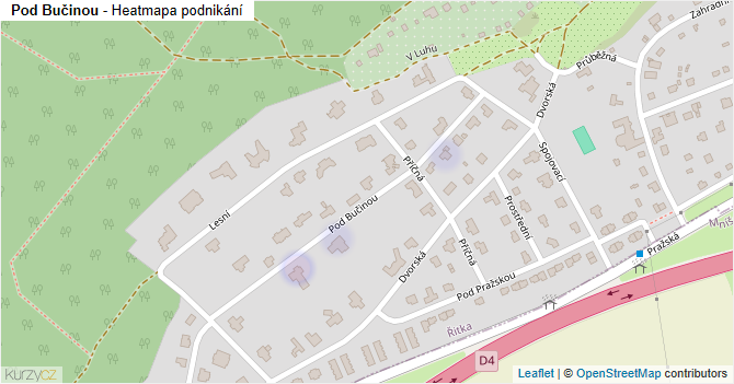 Pod Bučinou - mapa podnikání