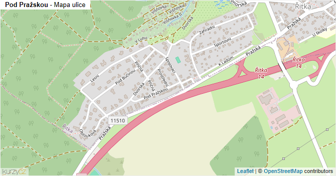 Pod Pražskou - mapa ulice