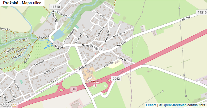 Pražská - mapa ulice