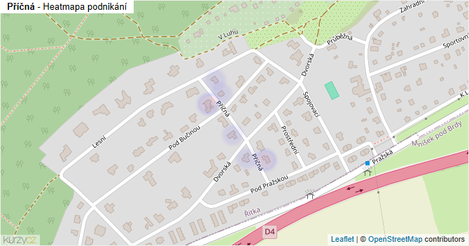 Příčná - mapa podnikání