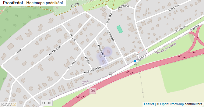Prostřední - mapa podnikání