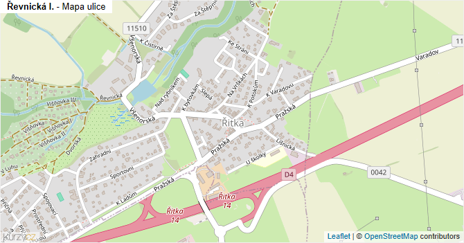 Řevnická I. - mapa ulice