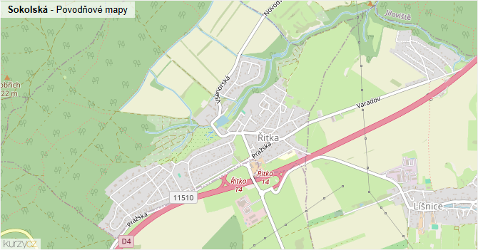 Sokolská - záplavové mapy stoleté vody