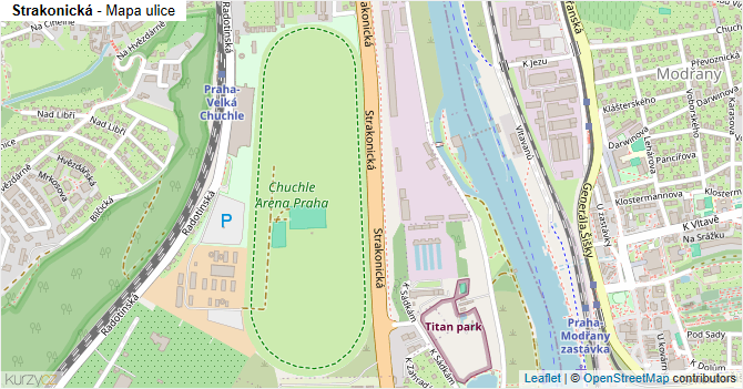 Strakonická - mapa ulice