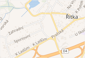 U vodojemu v obci Řitka - mapa ulice