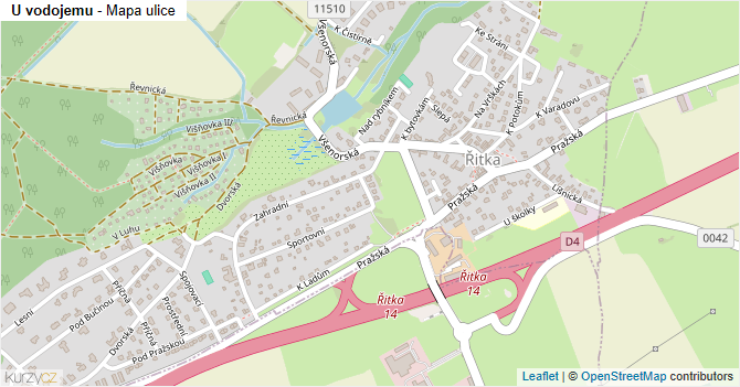 U vodojemu - mapa ulice