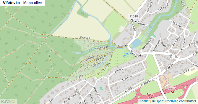 Višňovka - mapa ulice