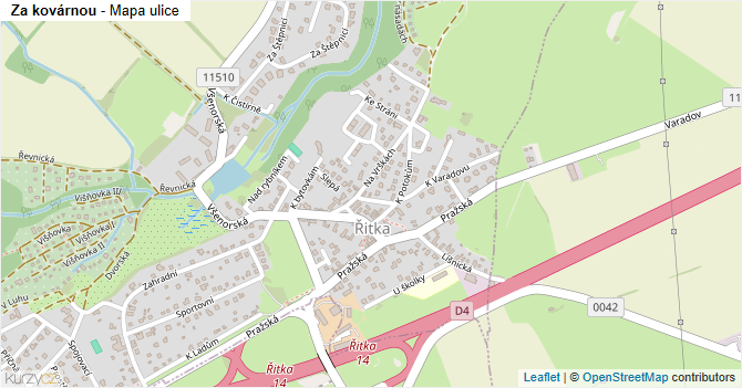 Za kovárnou - mapa ulice