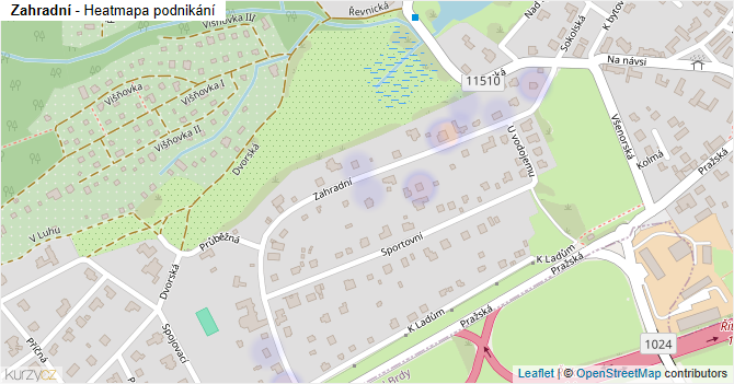 Zahradní - mapa podnikání