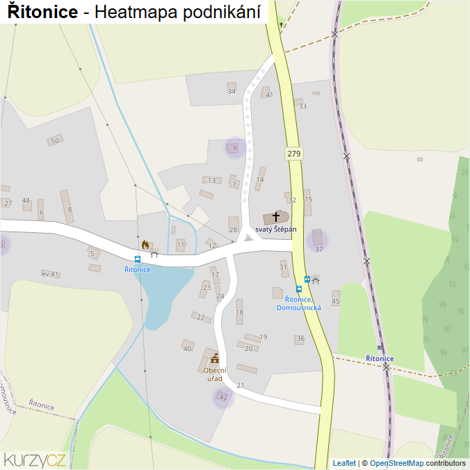 Mapa Řitonice - Firmy v části obce.