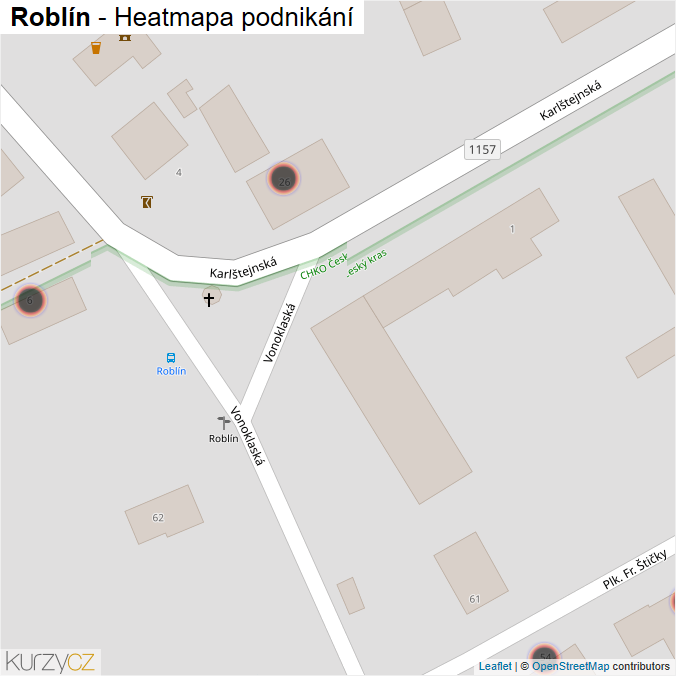 Mapa Roblín - Firmy v obci.
