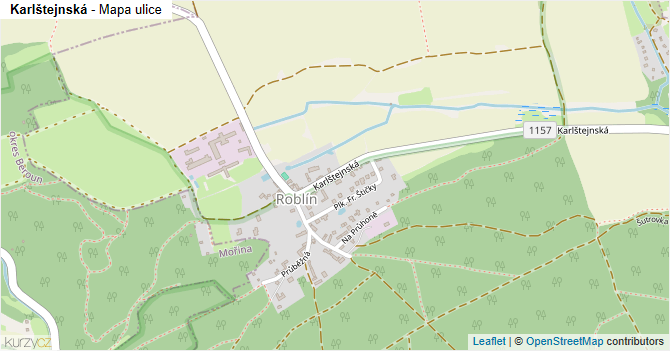 Karlštejnská - mapa ulice