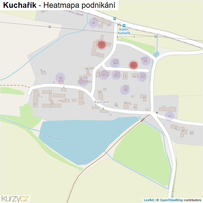 Mapa Kuchařík - Firmy v části obce.