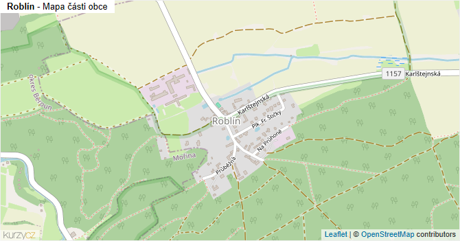 Roblín - mapa části obce