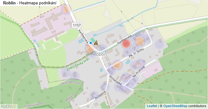 Roblín - mapa podnikání