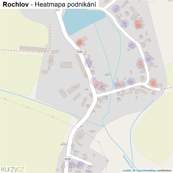 Mapa Rochlov - Firmy v části obce.