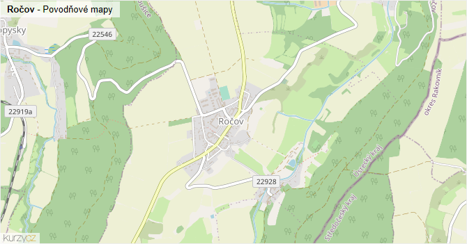 Ročov - záplavové mapy stoleté vody