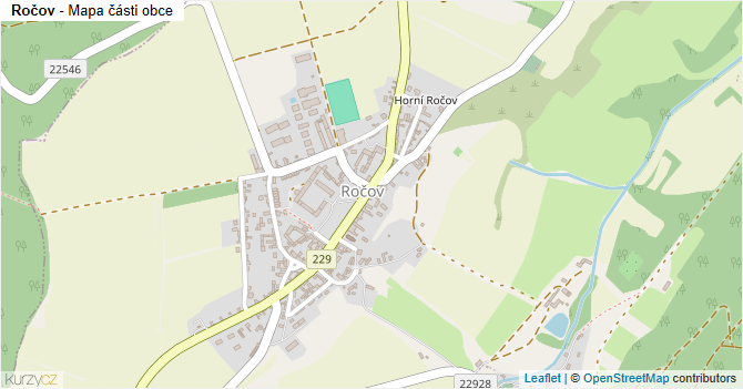 Ročov - mapa části obce