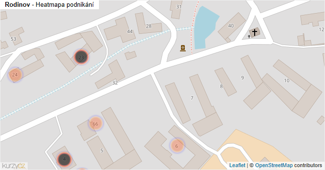 Rodinov - mapa podnikání