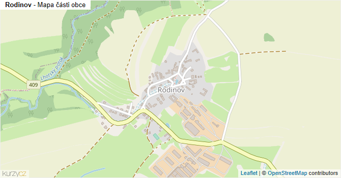 Rodinov - mapa části obce