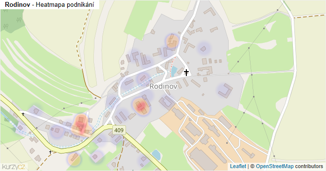 Rodinov - mapa podnikání