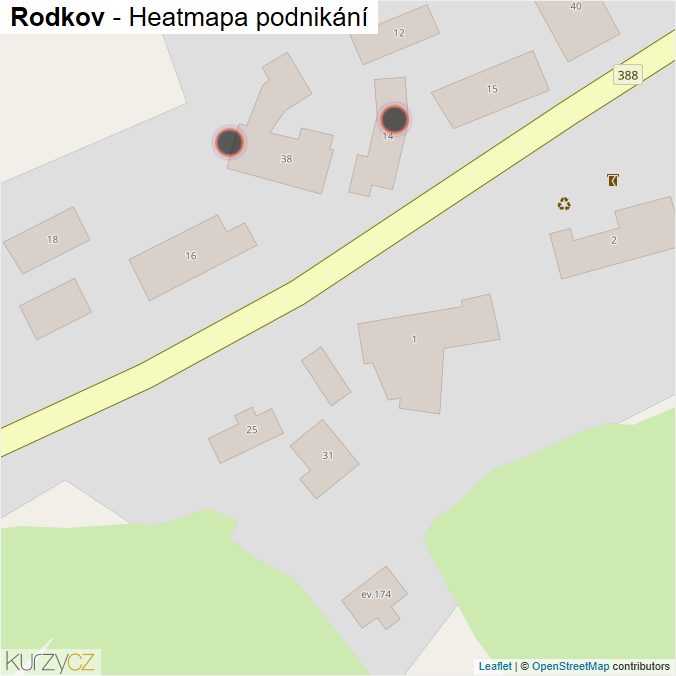 Mapa Rodkov - Firmy v obci.