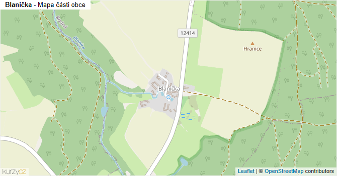 Blanička - mapa části obce