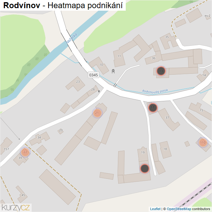 Mapa Rodvínov - Firmy v obci.