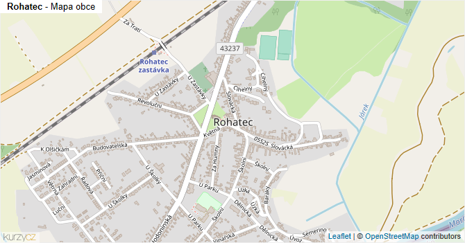 Rohatec - mapa obce