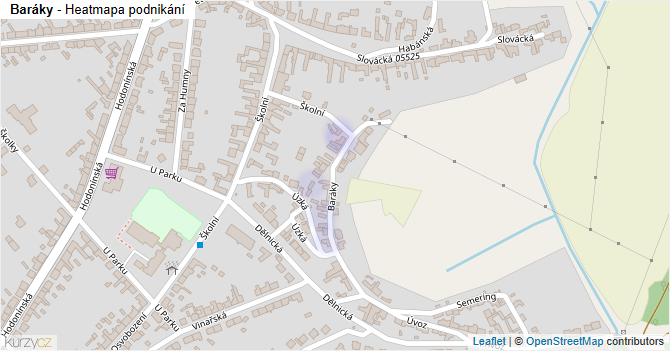 Baráky - mapa podnikání