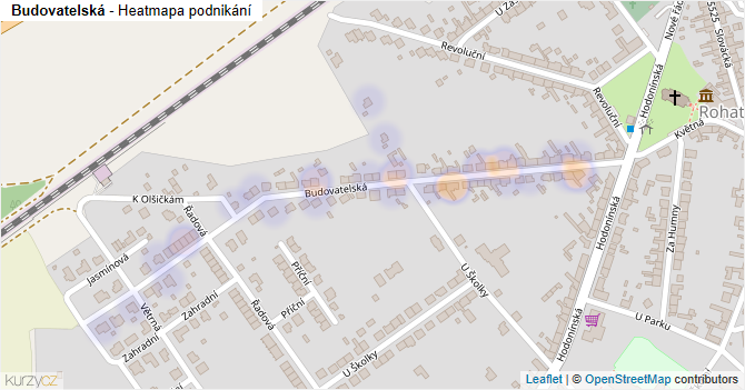 Budovatelská - mapa podnikání