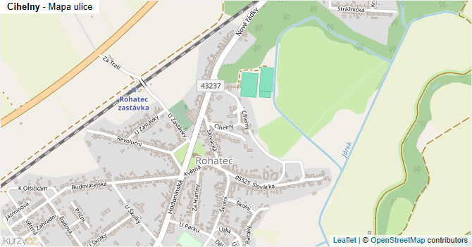Cihelny - mapa ulice