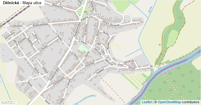 Dělnická - mapa ulice