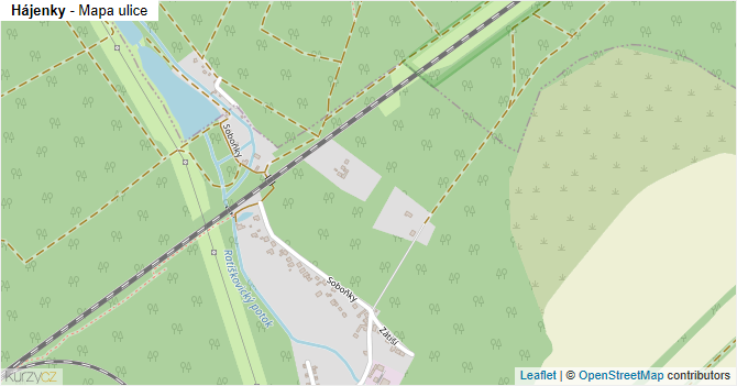 Hájenky - mapa ulice