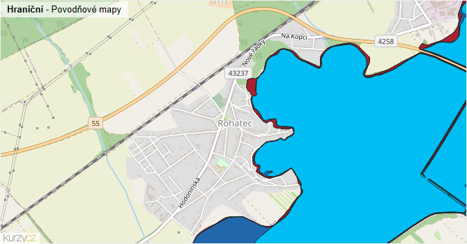 Hraniční - záplavové mapy stoleté vody