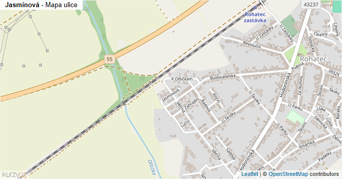 Jasmínová - mapa ulice