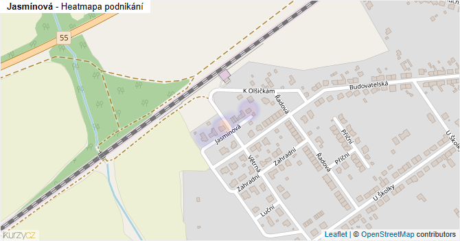 Jasmínová - mapa podnikání