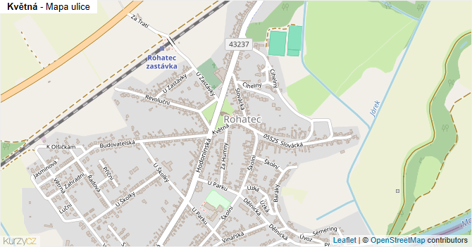 Květná - mapa ulice