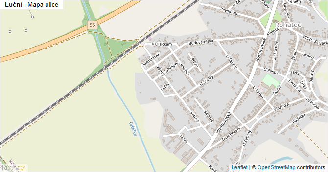 Luční - mapa ulice