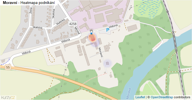 Moravní - mapa podnikání