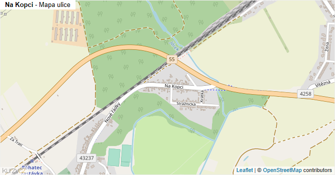 Na Kopci - mapa ulice