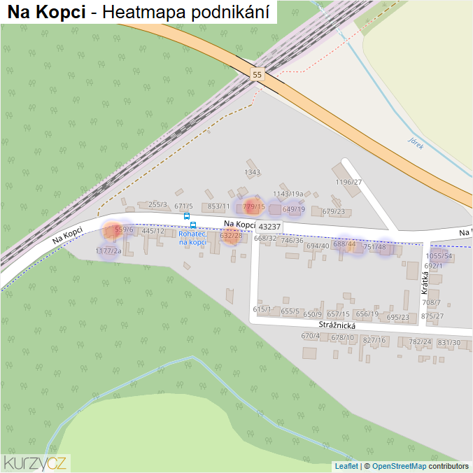 Mapa Na Kopci - Firmy v ulici.