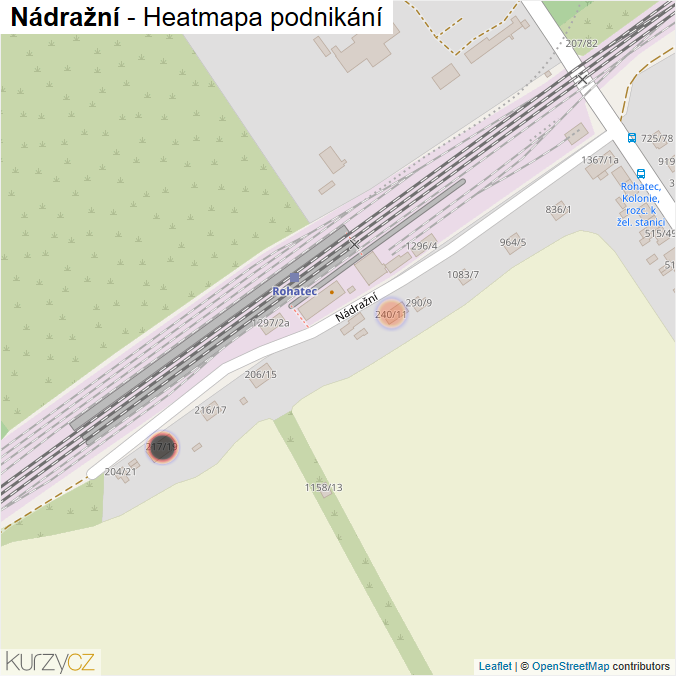 Mapa Nádražní - Firmy v ulici.