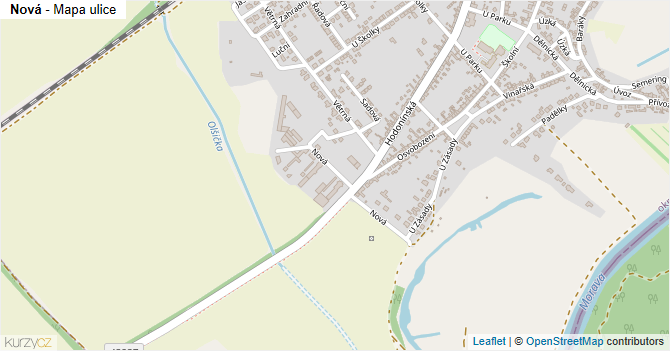 Nová - mapa ulice