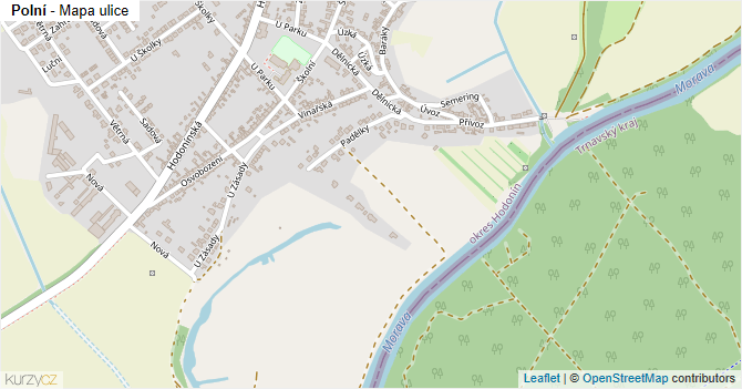 Polní - mapa ulice