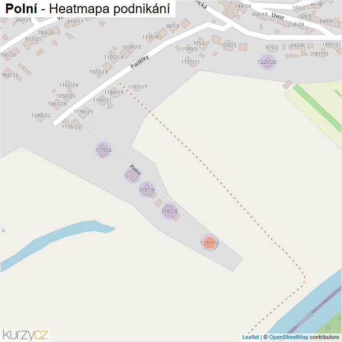 Mapa Polní - Firmy v ulici.
