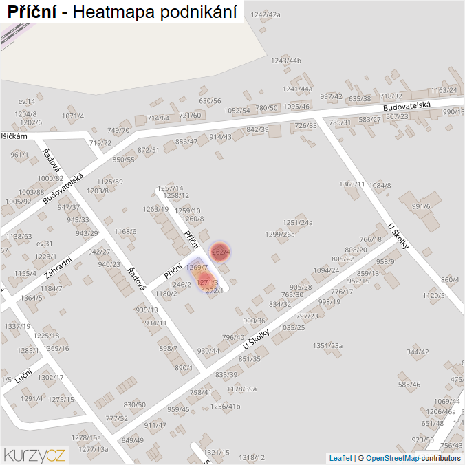 Mapa Příční - Firmy v ulici.