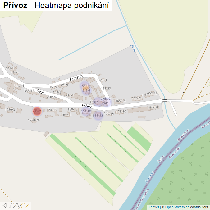 Mapa Přívoz - Firmy v ulici.