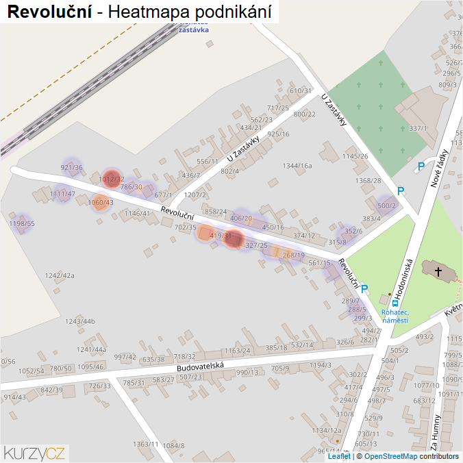 Mapa Revoluční - Firmy v ulici.